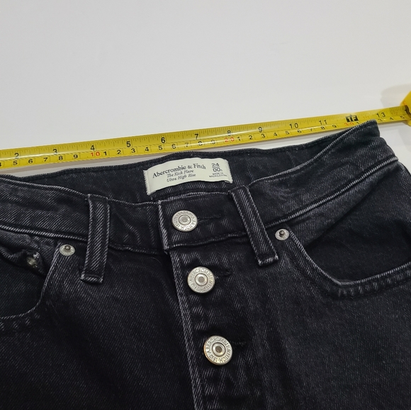 Abercrombie And Fitch The kick flare ultra high rise women's black jeans sz.24 - Picture 3 of 8